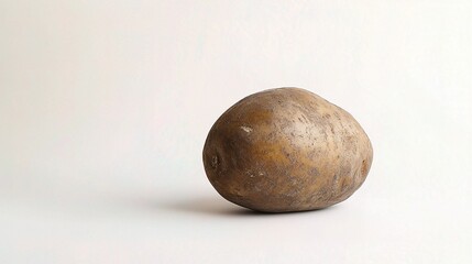 Isolated Earthy Brown Potato on White Background for Culinary Use