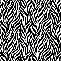 Zebra Skin Texture Seamless Pattern, Wild Animal Print for Design