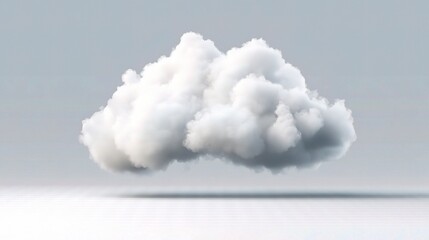 Large Isolated Puffy Cloud with Gentle Curves Against Neutral Background