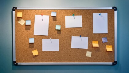notice pin board on a office wall 