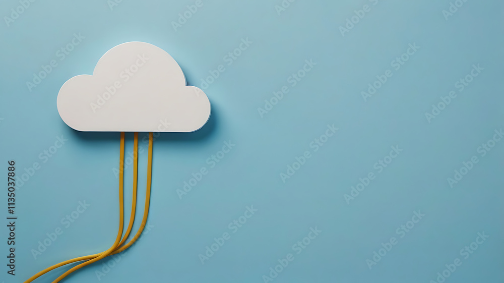 Poster cloud computing, ethernet cables,cloud computing and network connectivity digital illustration, data