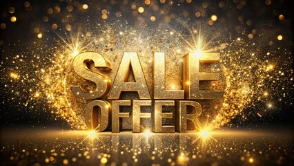 Luxury Discount Sale Sign with Glittering Gold Explosion - Captivating Conceptual Photography for High-End Promotions and Marketing Campaigns