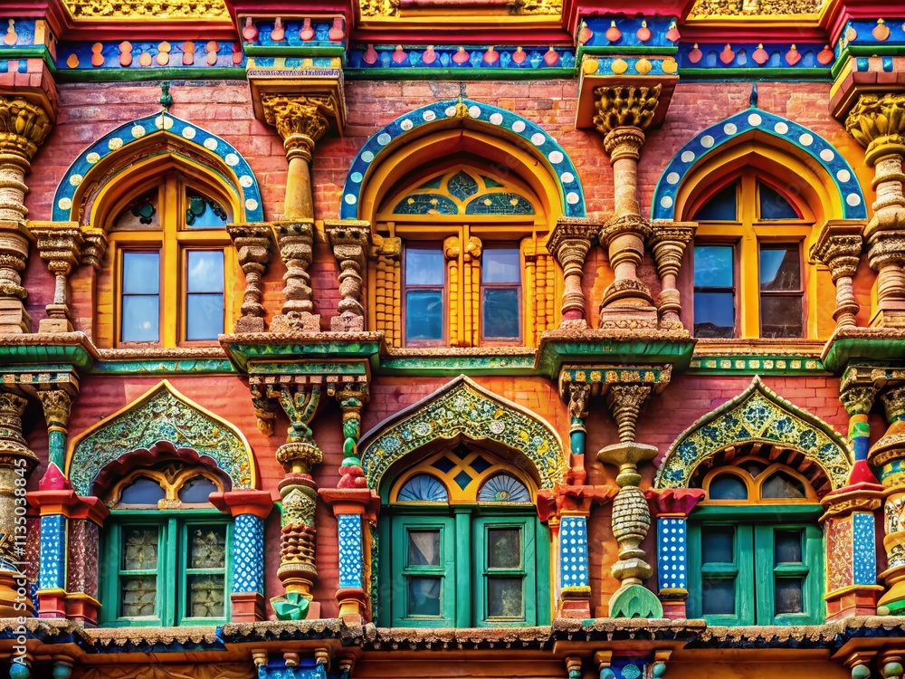 Poster macro photography capturing the intricate details of architectural features in a building, highlight