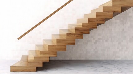 Modern Wooden Staircase with Smooth Handrail and Clean Design