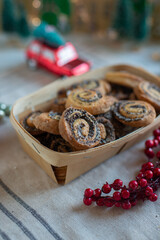 Home made german christmas cookies on a plate