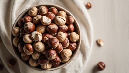 Fototapeta premium Hazelnuts, NutSnacks, HealthyNuts, NutImages 