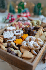 Home made german christmas cookies on a plate