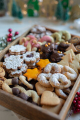 Home made german christmas cookies on a plate