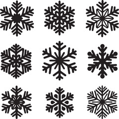 set of snowflakes