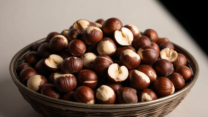 Fototapeta premium Hazelnuts, NutSnacks, HealthyNuts, NutImages 