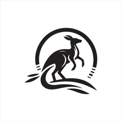 black and white kangaroo