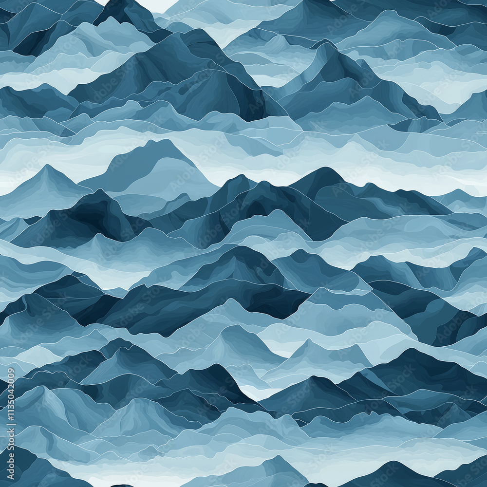 Aufkleber seamless pattern of waves abstract design digital artwork ocean environment aerial view concept of f