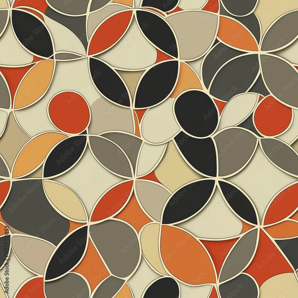 Poster dynamic seamless pattern of colorful geometric shapes in abstract design ideal for textile and wallp