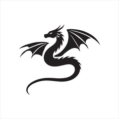 set of black and white dragon