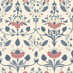 Floral seamless pattern design nature-inspired artwork textile print elegant environment aesthetic viewpoint decorative concept