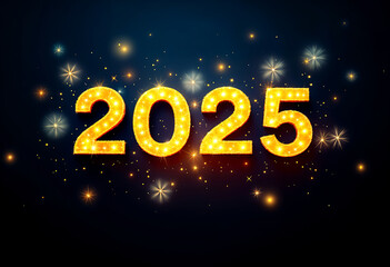 Happy New Year 2025 Typography Text Effect