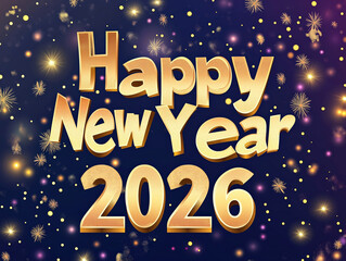 Create A Digital Poster For New Year's 2026 With A Sleek And Futuristic Design