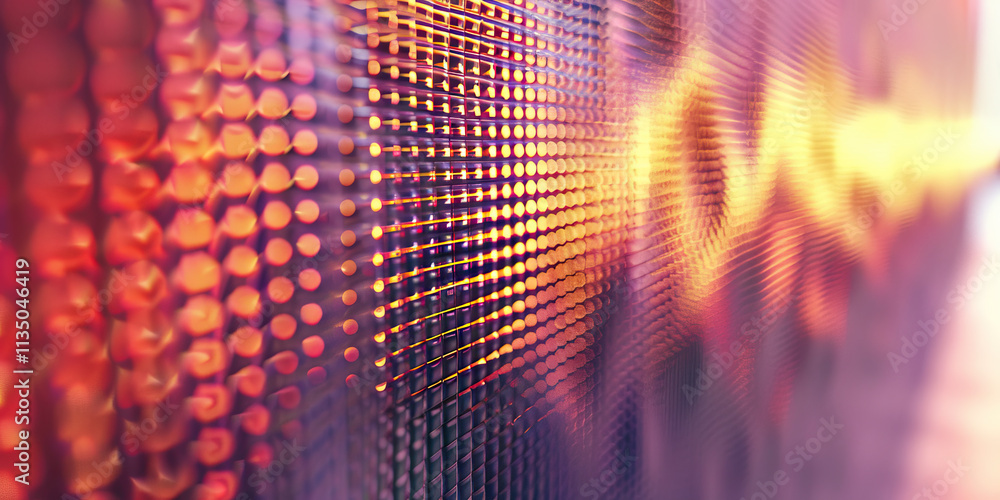 Poster close-up of illuminated led screen grid