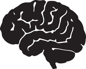 brain silhouette vector illustration
