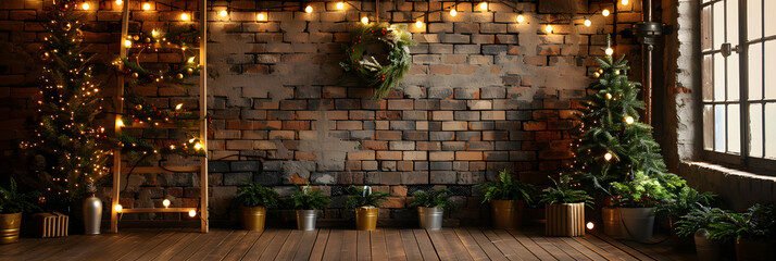 A Christmas reading corner with a large bookshelf, decorated tree, and soft lighting, perfect for holiday stories