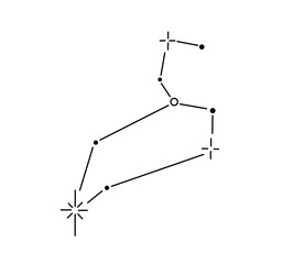 Vector isolated leo stars constellation zodiac stars map tattoo colorless black and white contour line easy drawing © MariMuz