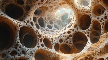 Abstract Cave Structure: Intricate Network of Holes and Tunnels