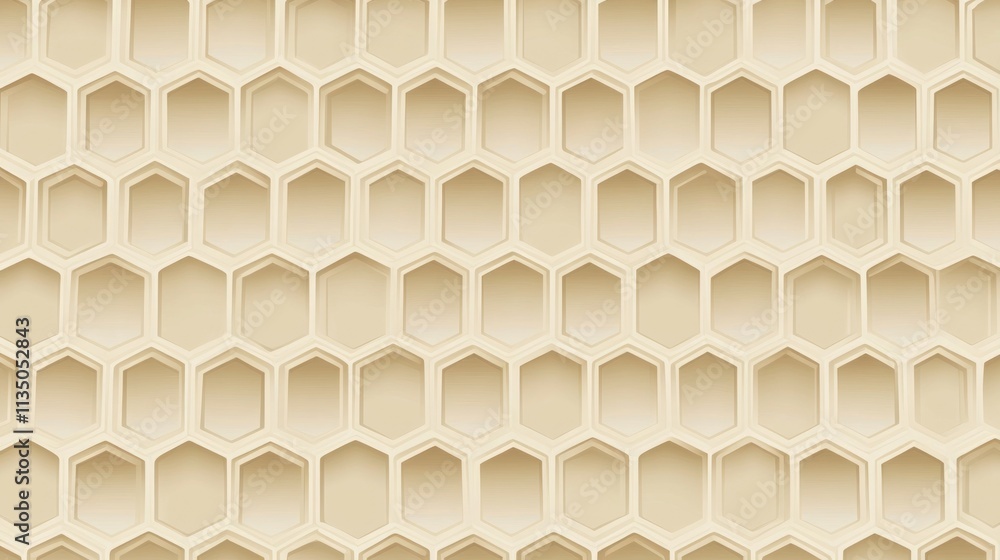 Poster abstract beige honeycomb geometric pattern design