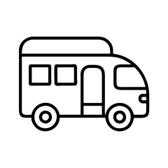camper van icon, father’s day line art, father icon - simple black line art icon of camper van, for father’s day celebrations. father vector art.