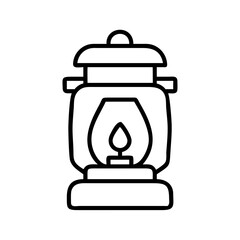camping lantern icon, father’s day line art, father icon - simple black line art icon of camping lantern, for father’s day celebrations. father vector art.