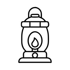 camping lantern icon, father’s day line art, father icon - simple black line art icon of camping lantern, for father’s day celebrations. father vector art.