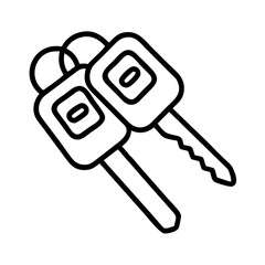 car keys icon, father’s day line art, father icon - simple black line art icon of car keys, for father’s day celebrations. father vector art.