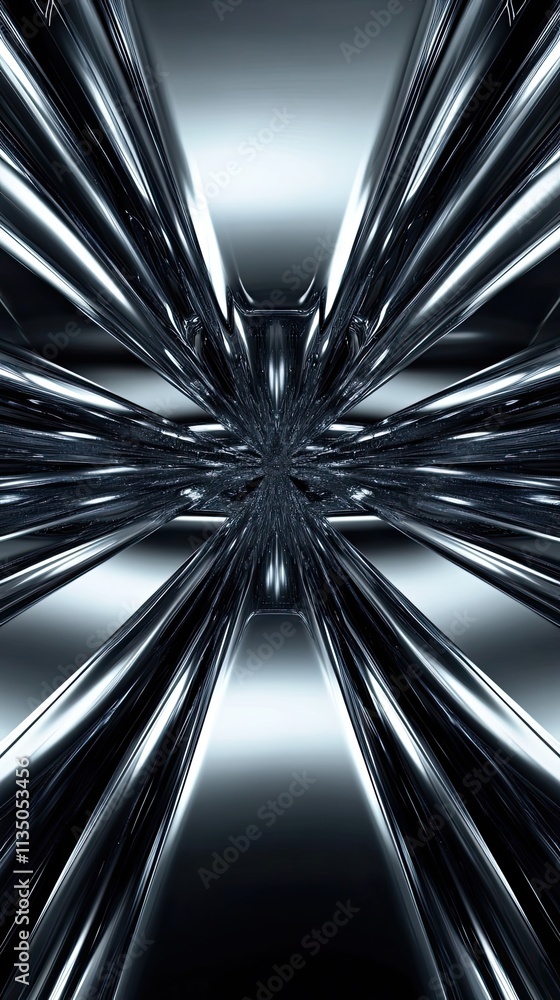 Poster abstract metallic structure symmetrical design