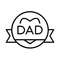 dad s favorite sports team logo icon, father’s day line art, father icon - simple black line art icon of dad s favorite sports team logo, for father’s day celebrations. father vector art.