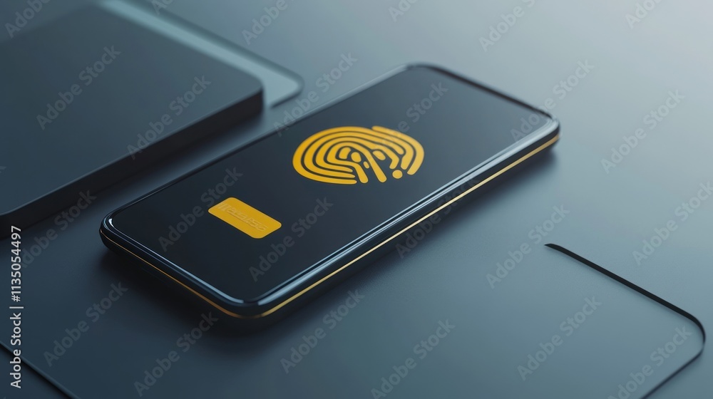 Aufkleber Smartphone Displaying Fingerprint Sensor Technology