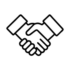 handshake icon, father’s day line art, father icon - simple black line art icon of handshake, for father’s day celebrations. father vector art.