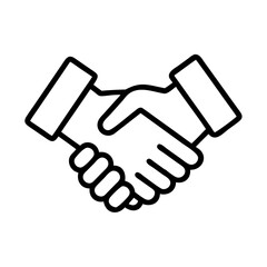 handshake icon, father’s day line art, father icon - simple black line art icon of handshake, for father’s day celebrations. father vector art.