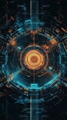 Obraz premium Abstract Futuristic Technology Digital Art Design