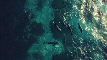 Fototapeta premium Protected marine reserve with fish swimming freely