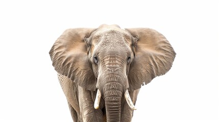 Obraz premium Close Up of an African Elephant on a White Background