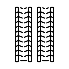 tire tracks icon, father’s day line art, father icon - simple black line art icon of tire tracks, for father’s day celebrations. father vector art.