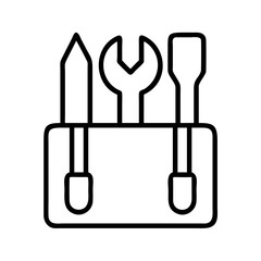 toolset icon, father’s day line art, father icon - simple black line art icon of toolset, for father’s day celebrations. father vector art.