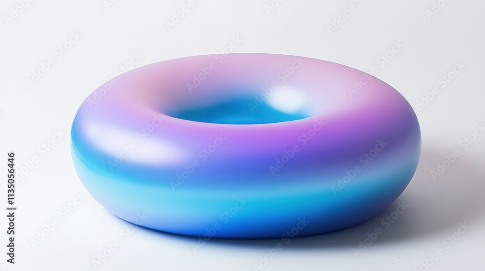 Poster gradient colored torus shape on white background