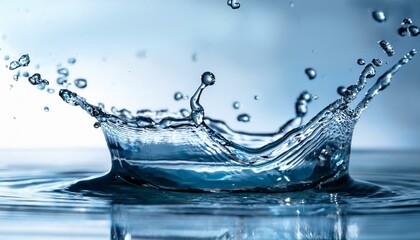Splash Of Water - Splash In Air- Fresh Drop In Water - Close Up