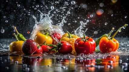 Black & White Rain Flood Food Photography: Dramatic Still Life