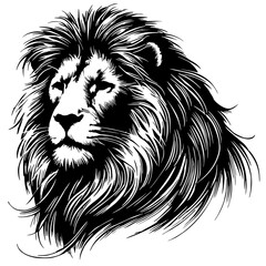 Lion portrait silhouette