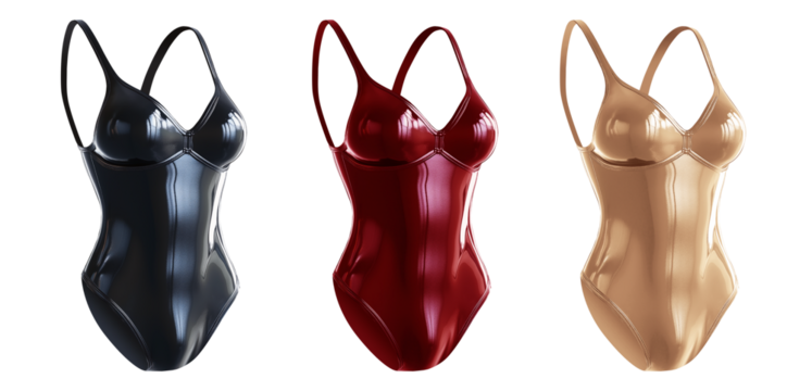 latex swimsuit set isolated on white transparent isolated background png