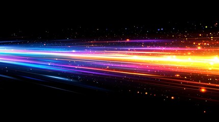 Fototapeta premium Abstract Light Streaks, Neon, Colorful Glowing Lines