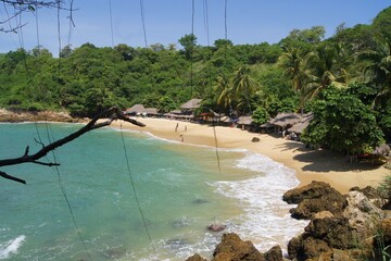 View of Carrizalillo beach, Puerto Escondido, Oaxaca, Mexico