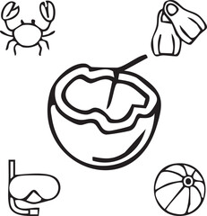 Summer vector|Beach vector|Vacation vector|Summer breeze vector|Sunset vector|Sunlight vector|Summer vibes vector design icon symbol set