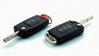 Keyless entry car key fob action automotive industry product photography studio environment close-up view